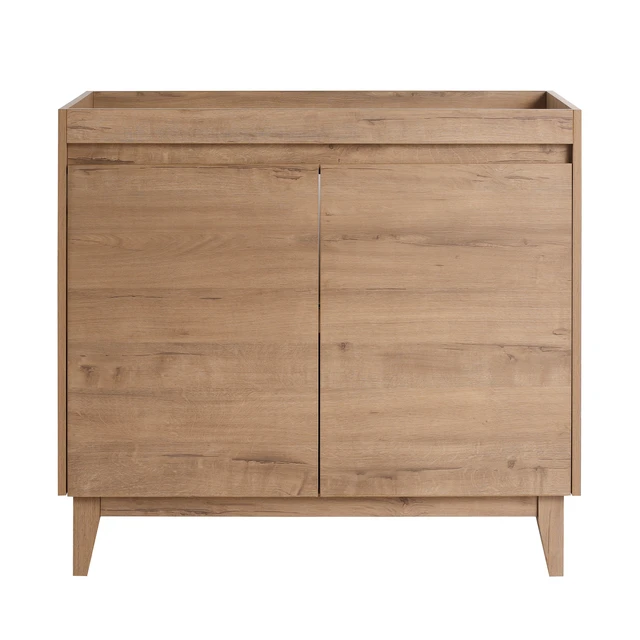 Alt view image 7 of 7 - 36 Inch Freestanding Vanity Only the Vanity, Imitative Oak, MDF, Vanities