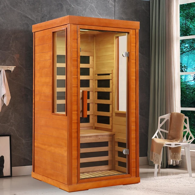 Main image of 1 Person Far Infrared Sauna, Red, Solid Wood