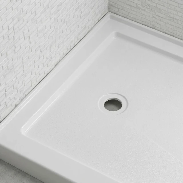 Alt view image 5 of 5 - Inchx 32 Inch Rectangular Shower Base Pan, Acrylic Single Threshold Shower Tray with Right Drain Non-Slip Surface