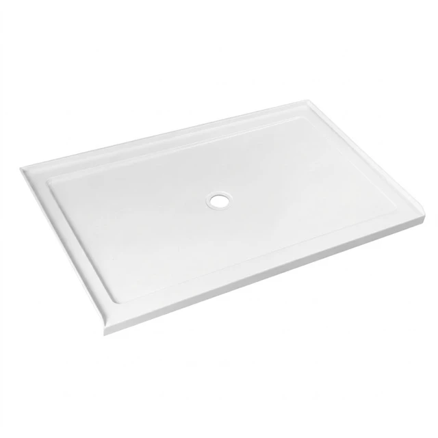 Alt view image 3 of 6 - Inchx 32 Inch Rectangular Shower Base Pan, Acrylic Single Threshold Shower Tray with Center Drain Non-Slip Surface