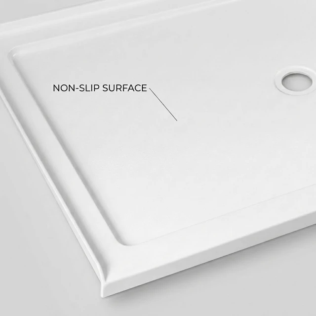 Alt view image 5 of 6 - Inchx 32 Inch Rectangular Shower Base Pan, Acrylic Single Threshold Shower Tray with Center Drain Non-Slip Surface
