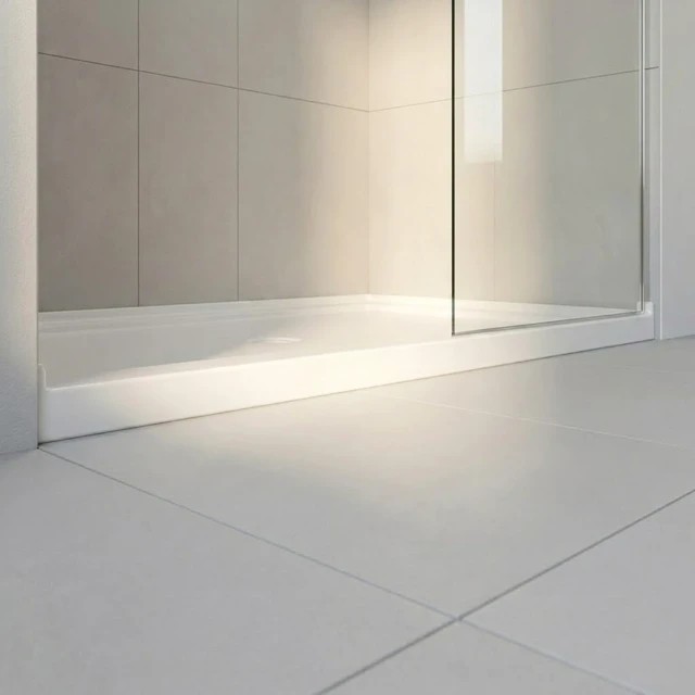 Alt view image 2 of 6 - Inchx 32 Inch Rectangular Shower Base Pan, Acrylic Single Threshold Shower Tray with Center Drain Non-Slip Surface