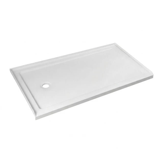 Alt view image 3 of 5 - Inchx 32 Inch Rectangular Shower Base Pan, Acrylic Single Threshold Shower Tray with Left Drain Non-Slip Surface