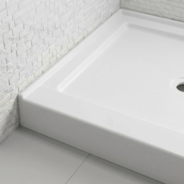 Alt view image 5 of 5 - Inchx 36 Inch Rectangular Shower Base Pan, Acrylic Single Threshold Shower Tray with Left Drain Non-Slip Surface