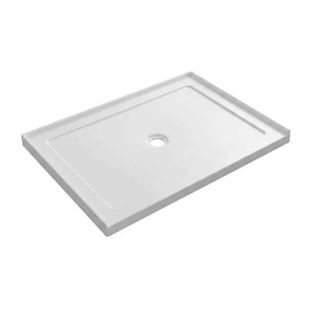 Alt view image 2 of 6 - Inchx 32 Inch Rectangular Shower Base Pan, Acrylic Single Threshold Shower Tray with Center Drain Non-Slip Surface