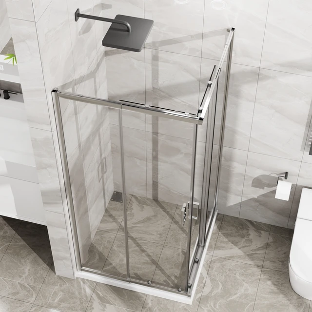 Alt view image 2 of 7 - 36 Inch 72 Inch Expandable Square Shower Enclosure, Sliding Corner Shower Door with SGCC Tempered Glass