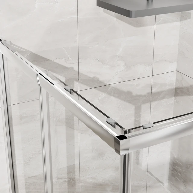 Alt view image 4 of 7 - 36 Inch 72 Inch Expandable Square Shower Enclosure, Sliding Corner Shower Door with SGCC Tempered Glass