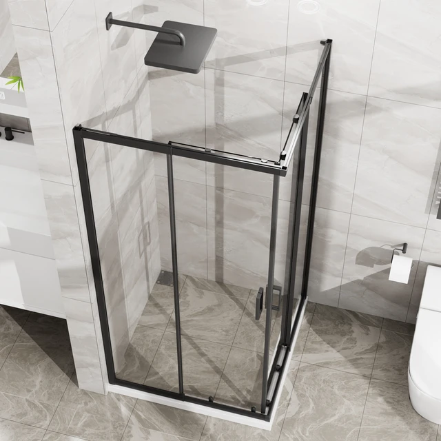 Alt view image 2 of 7 - 36 Inch 72 Inch Expandable Square Shower Enclosure, Sliding Corner Shower Door with SGCC Tempered Glass