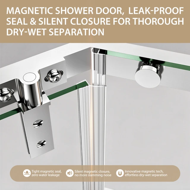 Alt view image 7 of 7 - 36 Inch 36 Inch 72 Neo Angle Shower Door, Corner Shower Door 4 Tempered Glass with Explosion Proof Film Stainless