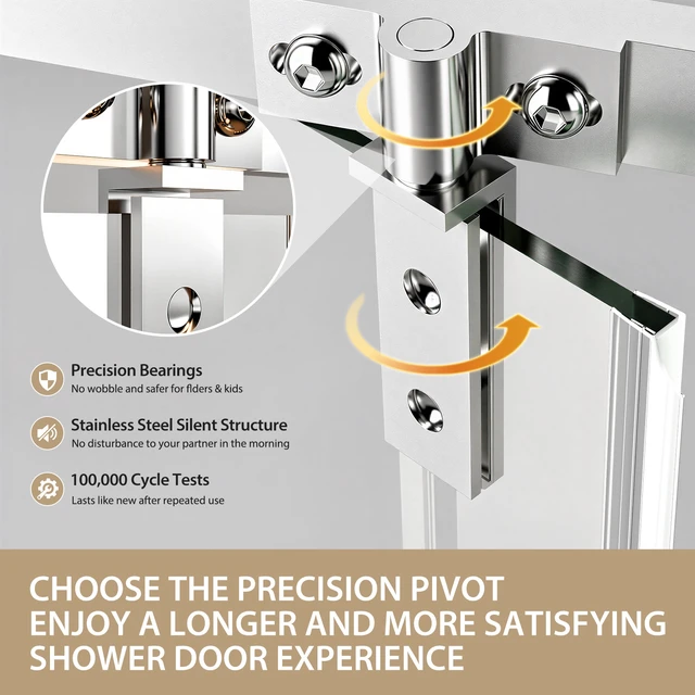 Alt view image 6 of 7 - 36 Inch 36 Inch 72 Neo Angle Shower Door, Corner Shower Door 4 Tempered Glass with Explosion Proof Film Stainless