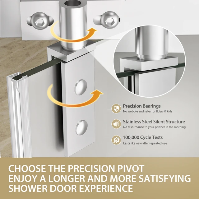 Alt view image 4 of 7 - 36 Inch 36 Inch 72 Neo Angle Shower Door, Corner Shower Door 4 Tempered Glass with Frosted Nano Coated Stainless