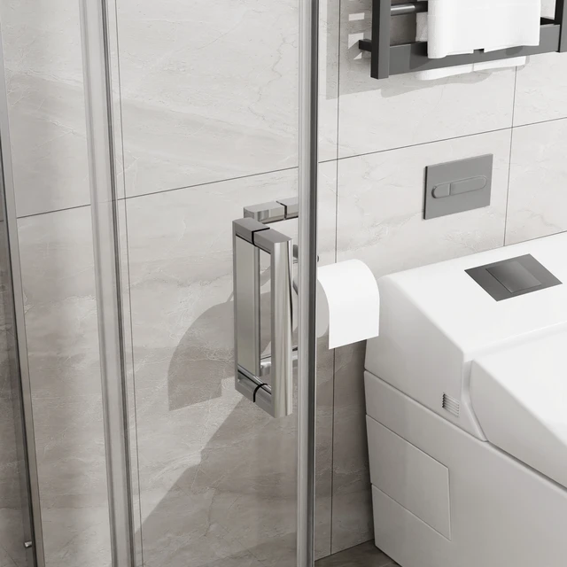 Alt view image 7 of 7 - Inchx 72 Inch Corner Sliding Shower Door and Shower Base Combo Kit, SGCC Tempered Glass Enclosure with Pan Set