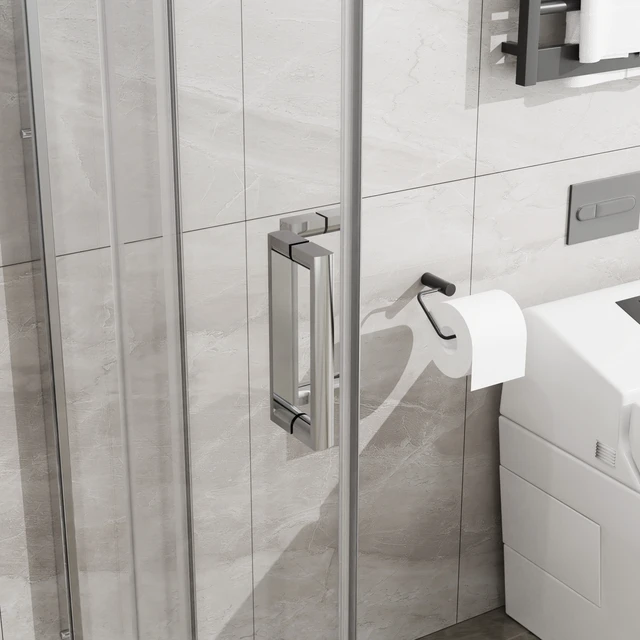 Alt view image 6 of 7 - Inchx 72 Inch Corner Sliding Shower Door and Shower Base Combo Kit, SGCC Tempered Glass Enclosure with Base Set