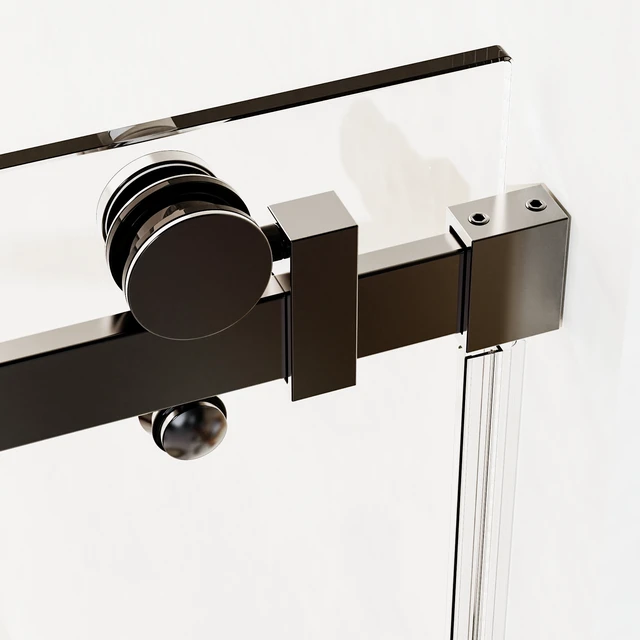Alt view image 3 of 6 - 46 to 48 Inch 76 Inch Frameless Single Sliding Shower Doors, Sliding Shower Door 16 8 mm SGCC Tempered Glass