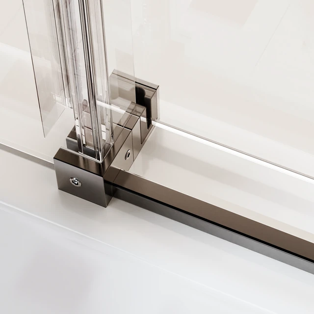 Alt view image 5 of 6 - 46 to 48 Inch 76 Inch Frameless Single Sliding Shower Doors, Sliding Shower Door 16 8 mm SGCC Tempered Glass