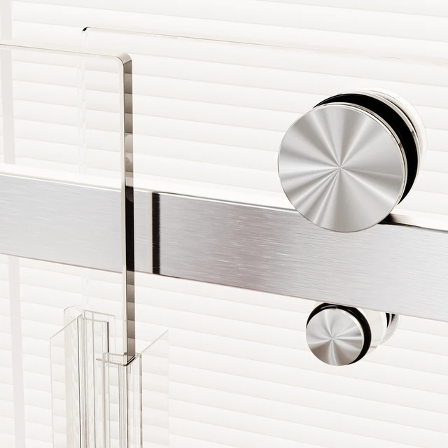 Alt view image 2 of 6 - 46 to 48 Inch 76 Inch Frameless Single Sliding Shower Doors, Sliding Shower Door 16 8 mm SGCC Tempered Glass