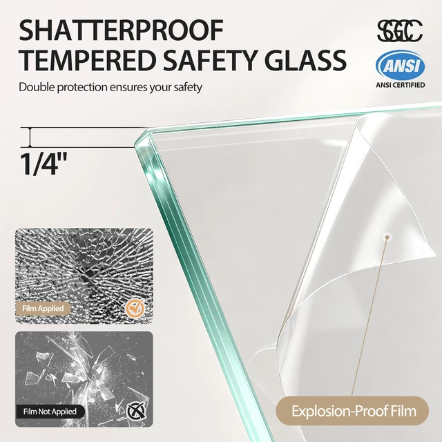 Alt view image 5 of 7 - 36 Inch 36 Inch 72 Neo Angle Shower Door, Corner Shower Door 4 Tempered Glass with Explosion Proof Film Stainless