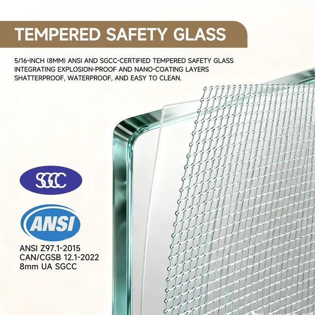 Alt view image 4 of 7 - 60 Inch 60 Inch Frameless Double Sliding Shower Door, Bathtub Door 16 8 mm Tempered Glass Explosion Proof Film