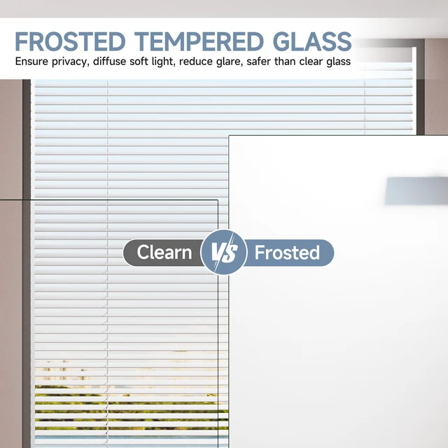 Alt view image 4 of 7 - 56 to 60 Inch 58 Inch Framed Double Sliding Shower Door, 4 6 mm Frosted Ultra Tempered Glass with Nano Self