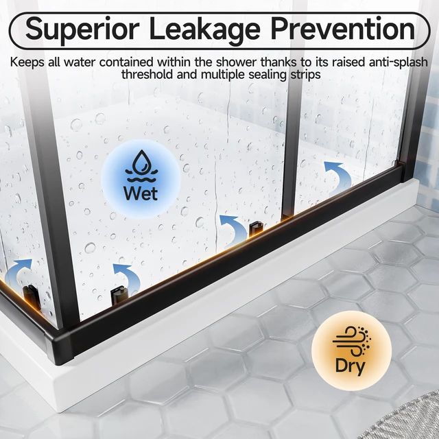 Alt view image 4 of 7 - 36 Inch 36 Inch 72 Corner Shower Enclosure Shower Stall for Walk in 4 SGCC Tempered Glass with Explosion Proof