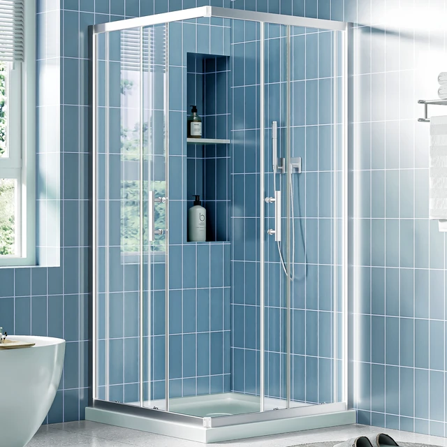 Alt view image 2 of 7 - 36 Inch 36 Inch 72 Corner Shower Enclosure Shower Stall for Walk in 4 SGCC Tempered Glass with Explosion Proof
