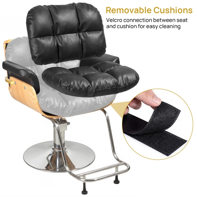 Alt view image 3 of 7 - Barber Salon and Spa Chair for Hair Stylist with Hydraulic Pump Wooden Beauty Styling Chair for Barbershop with Thicken