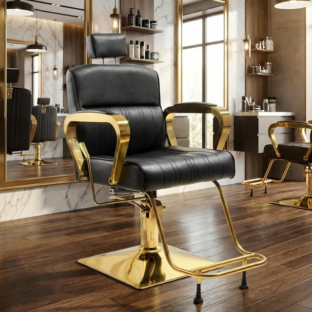 Main image of Professional Reclining Salon and Spa Barber Chair for Hair Stylist with Headrest All Purpose Hydraulic Styling Beauty