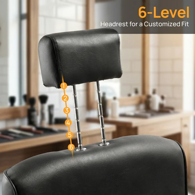 Alt view image 3 of 6 - Professional Reclining Salon and Spa Barber Chair for Hair Stylist with Headrest All Purpose Hydraulic Styling Beauty