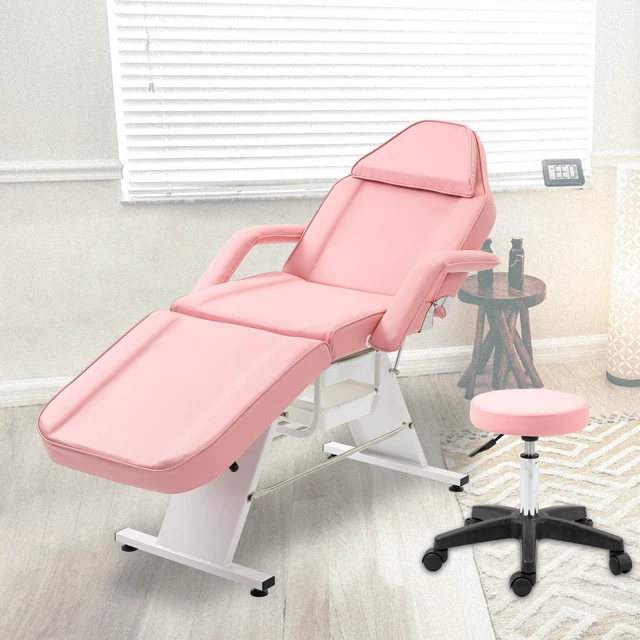 Main image of Massage Salon Tattoo Chair with Two Trays Esthetician Bed with Hydraulic Stool, Purpose 3 Section Facial Bed Table