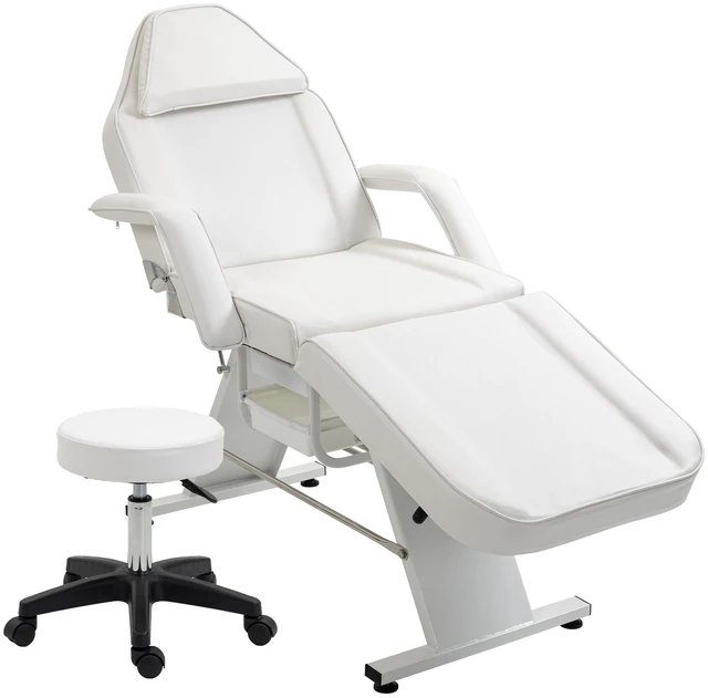 Main image of Massage Salon Tattoo Chair with Two Trays Esthetician Bed with Hydraulic Stool, Purpose 3 Section Facial Bed Table