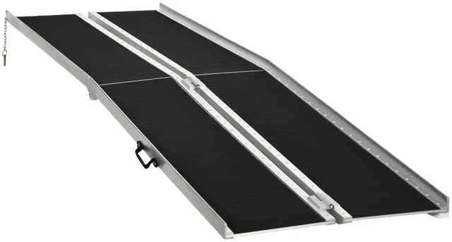 Main image of Portable Wheelchair Ramp, Threshold Handicap Ramp, Black, Aluminum, Beauty Personal Care