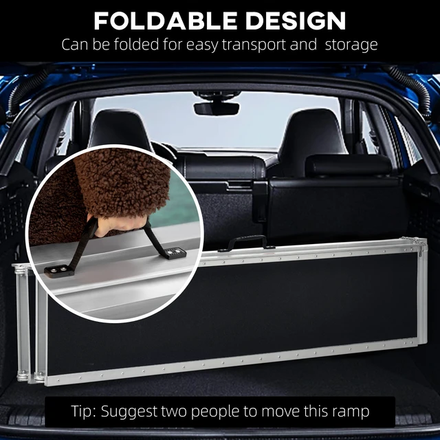 Alt view image 5 of 7 - Portable Wheelchair Ramp, Threshold Handicap Ramp, Black, Aluminum, Beauty Personal Care