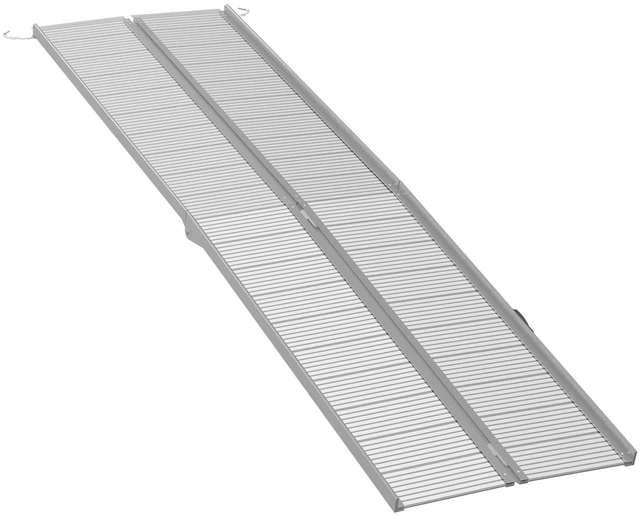 Main image of Portable Wheelchair Ramp, Threshold Handicap Ramp, Silver, Aluminum, Beauty Personal Care