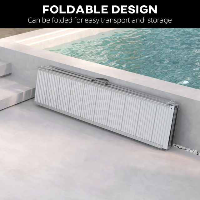 Alt view image 5 of 7 - Portable Wheelchair Ramp, Threshold Handicap Ramp, Silver, Aluminum, Beauty Personal Care