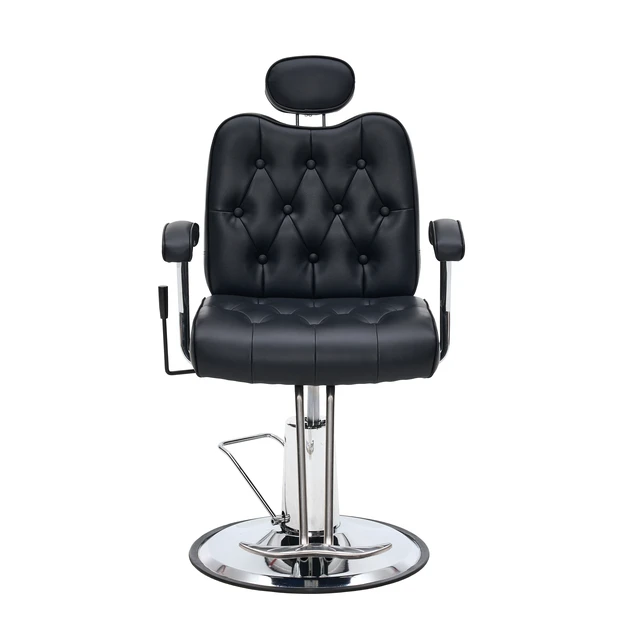 Alt view image 5 of 7 - Barber Salon Chair for Hair Stylist, Height Adjustable Hydraulic Hair Reclining Salon Chairs Degrees Rotation Function