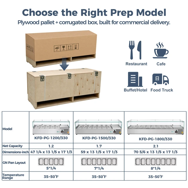 Alt view image 6 of 7 - 47 Inch Refrigerated Condiment Prep Station, Countertop Topping Cooler Includes 5 Pans 35, Silver, Stainless Steel
