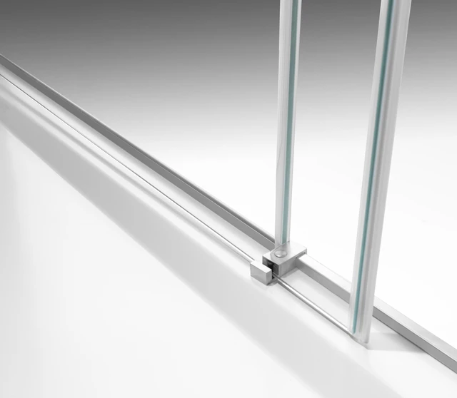 Alt view image 4 of 5 - Frameless Sliding Shower Door 60 Inch 78 Inch, 16 SGCC Tempered Clear Glass Reversible Installation Stainless Steel