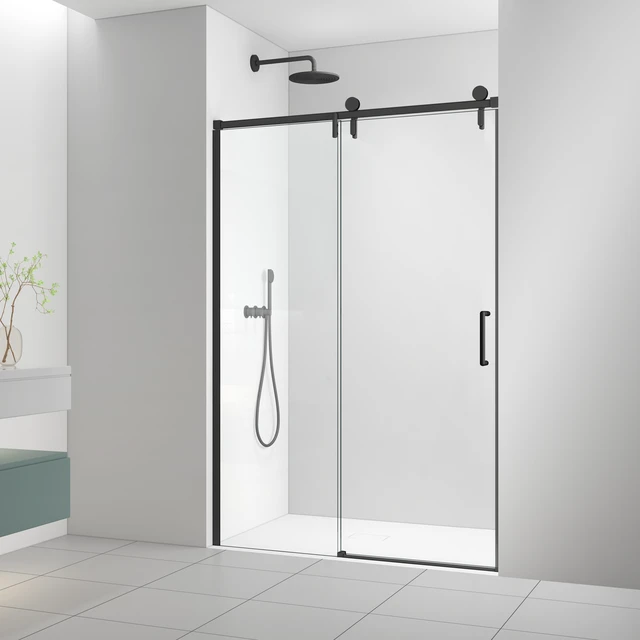 Alt view image 4 of 7 - 57 to 60 78 Inch Frame Single Sliding Soft Close Shower Doors, Sliding Shower Door 8 mm SGCC Tempered Glass for Matte