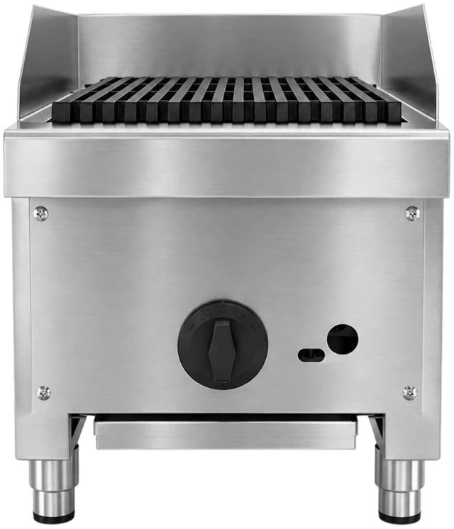 Main image of 12 Inch Commercial Countertop Gas Charbroiler, Radiant Heat Broiler with Cast Iron Grates Stainless Steel Tabletop