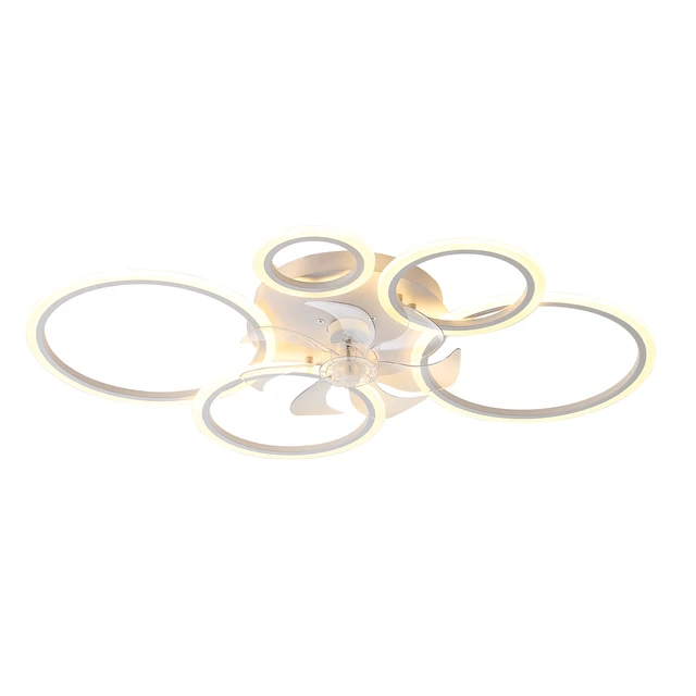 Alt view image 2 of 7 - 39inches Ceiling Fan with Lights, Remote Control and App Control Dimmable with Remote Blades Speeds Wind, White, Iron