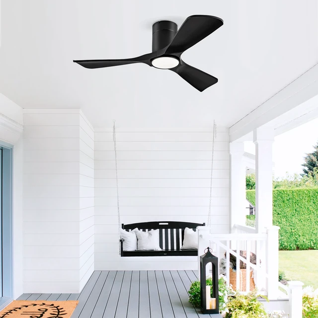 Alt view image 5 of 7 - Sales Ceiling Fan with Lights 42 Inch Flush Mount Ceiling Fan with Remote Control, ABS Blades Outdoor Fans for Patio