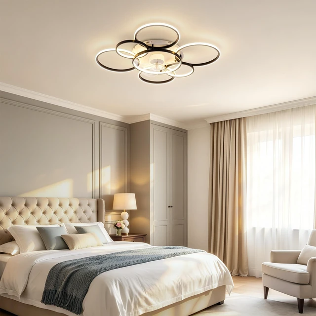 Alt view image 5 of 7 - 41 Inch Flush Mount Ceiling Fan with Tri Color, Speed Wind Low Profile Ceiling Fans with LED and Remote Control