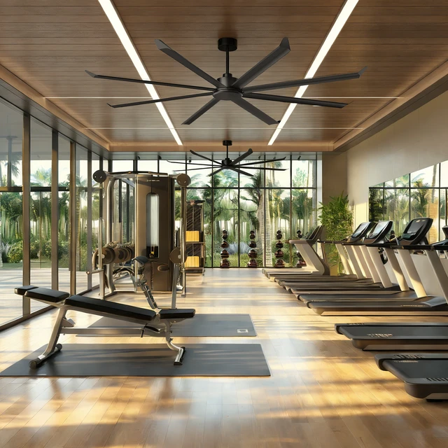 Alt view image 2 of 7 - Large Size Motor Ceiling Fan with Aluminum Blades, Speed Remote Control Adjust Height Down Rods Commercial Ceiling Fan