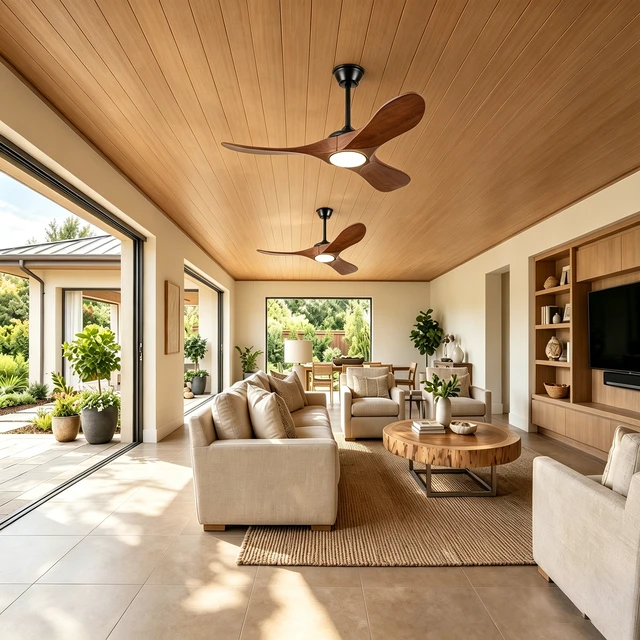 Alt view image 4 of 7 - 42 in Ceiling Fan with Lights, Comes with Wall Control and Remote Six Speed Reversible Motor Three Color Temperatures
