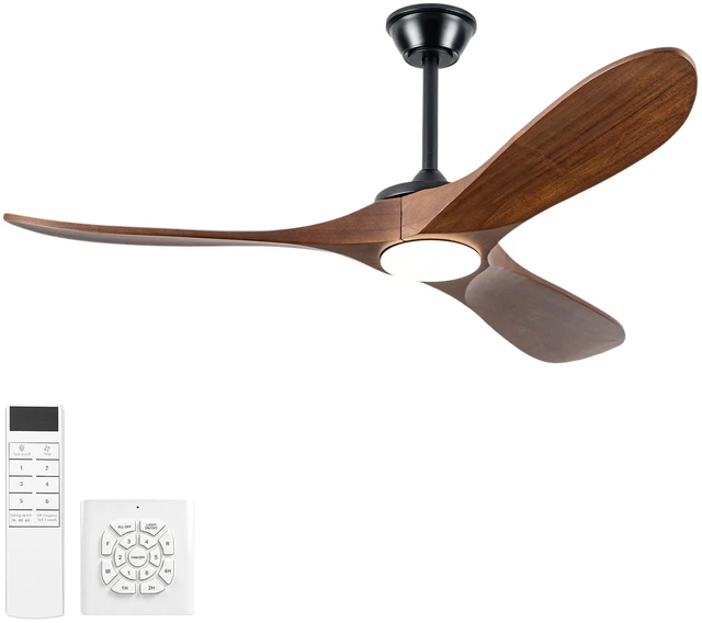 Main image of 52 in Ceiling Fan with Lights, Comes with Wall Control and Remote Six Speed Reversible Motor Three Color Temperatures