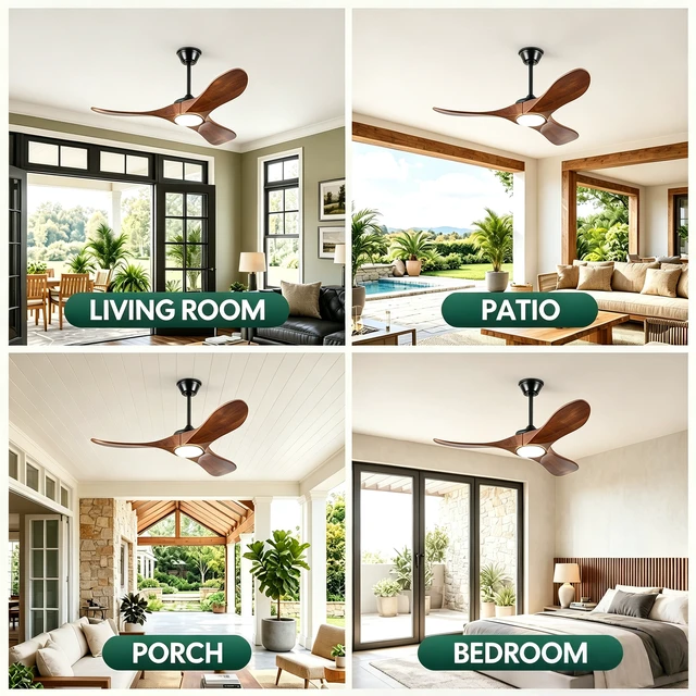 Alt view image 6 of 7 - 42 in Ceiling Fan with Lights, Comes with Wall Control and Remote Six Speed Reversible Motor Three Color Temperatures