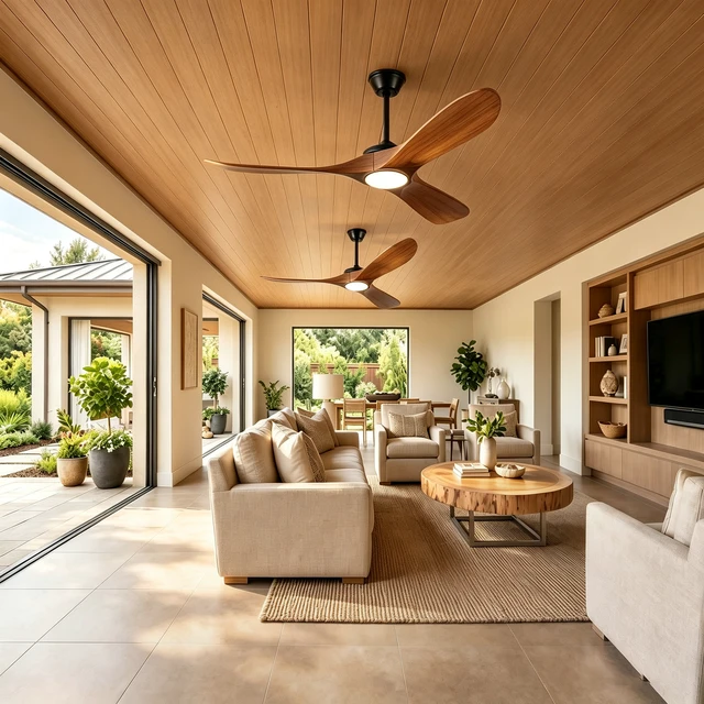 Alt view image 4 of 7 - 52 in Ceiling Fan with Lights, Comes with Wall Control and Remote Six Speed Reversible Motor Three Color Temperatures