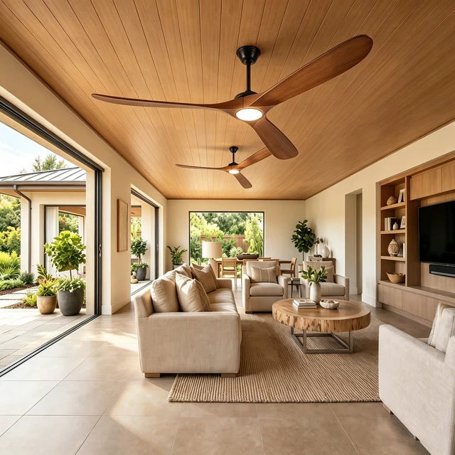Alt view image 3 of 7 - 70 in Ceiling Fan with Lights, Comes with Wall Control and Remote Six Speed Reversible Motor Three Color Temperatures