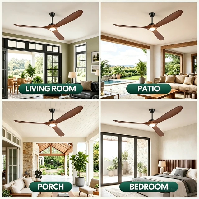 Alt view image 6 of 7 - 70 in Ceiling Fan with Lights, Comes with Wall Control and Remote Six Speed Reversible Motor Three Color Temperatures
