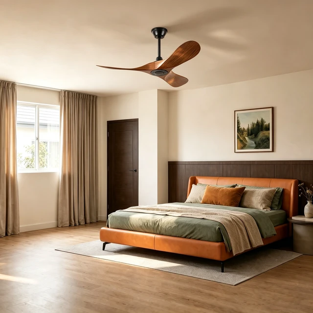 Alt view image 5 of 7 - 42 in Ceiling Fan Without Lights, Equipped with Wall Control and Remote Control Speed Settings Reverse Motor 3 Piece